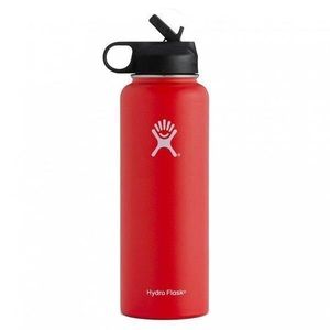 Red HydroFlask with Straw Lid
